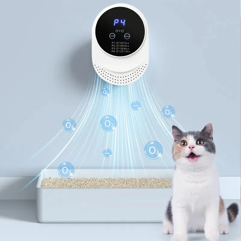 Générateur d'ozone d'air avec écran tactile Pet House Smart Air Purifier Déodorant pour chat Litière Chambre Chat Produits