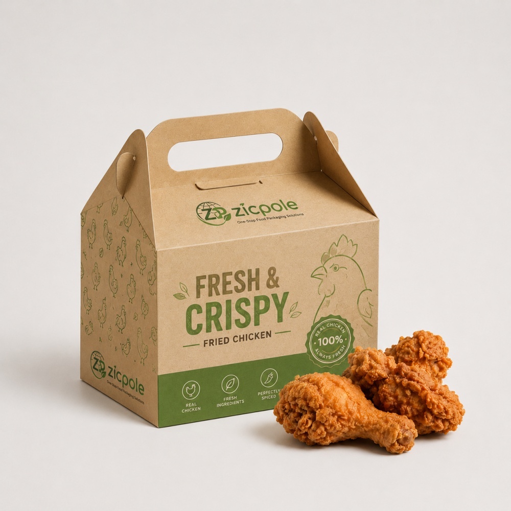 Caja para pollos con asa