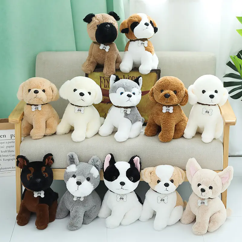 Animali realistici cuccioli di peluche bambole carine Chihuahua orsacchiotti Husky Shinba Inu simulazione peluche giocattoli per cani