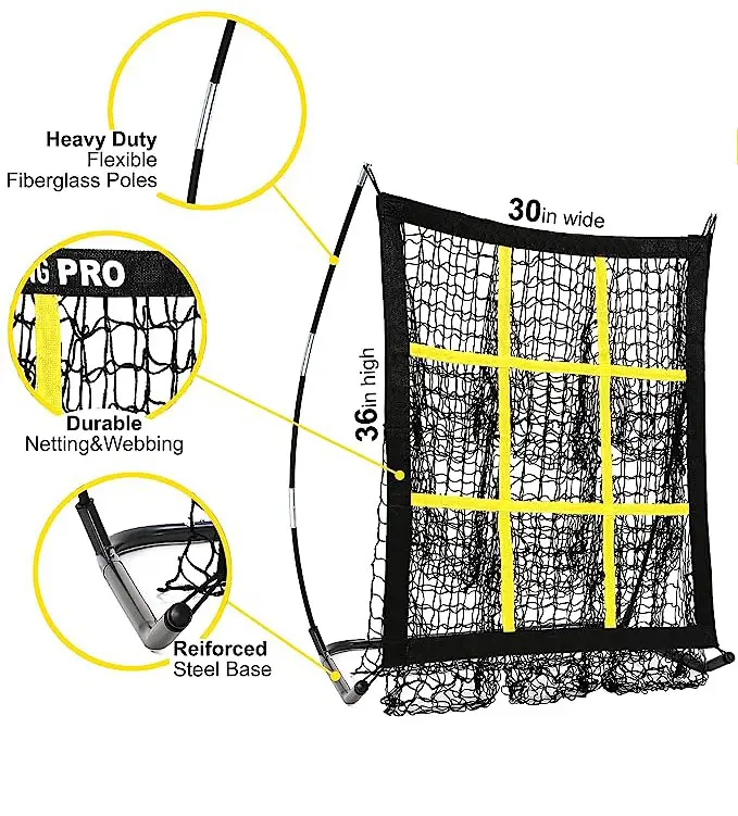 Pitching Net Baseball Pitching Target with Strike Zone Softball 9 Hole Training Equipment for Youth and Adults |Portable Quick A