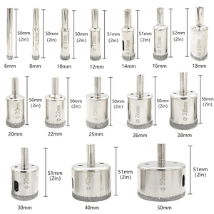 电镀玻璃刀具工具瓷砖玻璃钻头孔锯金刚石芯钻头 - Product Image 2