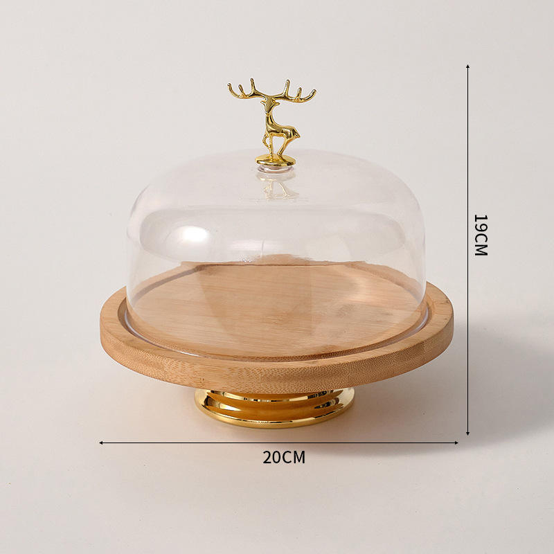 จานเค้กทรงกลม ลายกวางเอลค์ ขนาด 20 ซม.