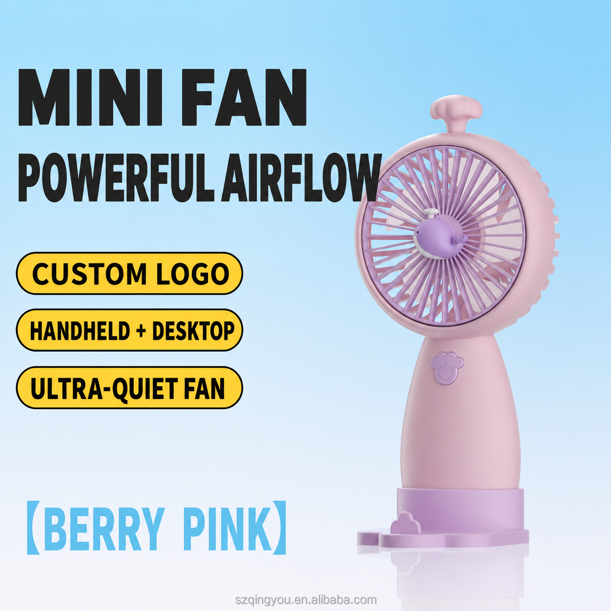 Pink Cute Whale Fan with Custom Logo-MQ02