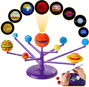 Güneş sistemi Model seti çocuklar için planetaryum projektör 8 gezegenler ve boya ve fırça kök çocuklar için DIY el sanatları