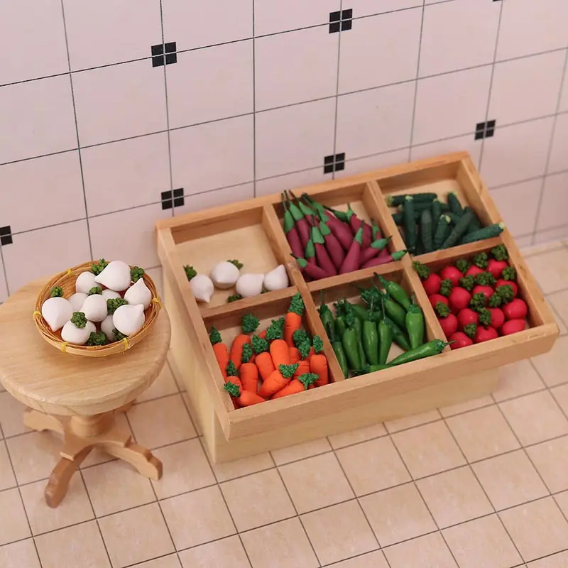 Simulación de juego de comida en miniatura, arcilla vegetal en miniatura, escala 1:12, Ob11, casa de muñecas, Escena de bolsillo, bricolaje