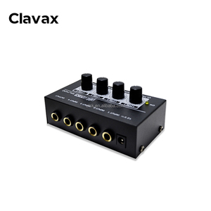 Clavax CLMC-MU400 Mini Audio Mono Mixer <strong>4</strong> Channel <strong>1</strong>/<strong>4</strong> Inch TS <strong>Input</strong> for Line Mixer Compatible With MIC Guitars <strong>Output</strong> to Mixer