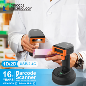 Xincode 2d Qr fiyat barkod el tarayıcı kablosuz OCR barkod tarayıcı Qrcode okuyucu için şarj beşiği ile süpermarket - Product Image 1