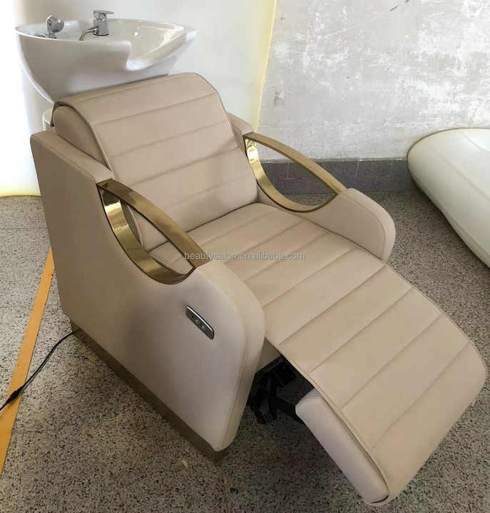 Customized Modern Hair Washing Station Barber Shop Beauty Salon Equipment Electric Shampoo Chair with Ceramic Shampoo Bowl