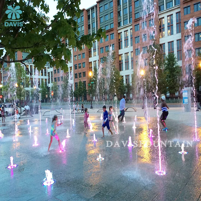 Giardino esterno decorativo luogo pubblico bambini che giocano Dryland pavimento in acciaio inox musica danza fontana d'acqua