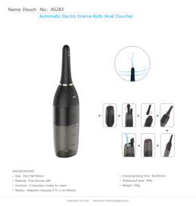 אוטומטי חשמלי חוקן כוס, 210Ml מנקה אנאלי תקע מקלחת צעצוע מין עם 5 עוצמות מצבים, פי הטבעת מין rinser