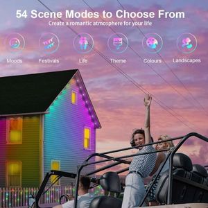 Kalıcı açık IP67 su geçirmez dış Soffit aydınlatma akıllı Wifi App Tuya kontrol saçak dize ışık RGBIC - Product Image 6
