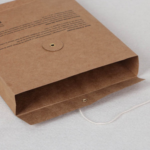 Großhandel benutzer definierte Druck Logo Kraft papier Business Office Umschlag mit Knopf und Schnur Verschluss Papier umschläge für Unterwäsche - Product Image 5