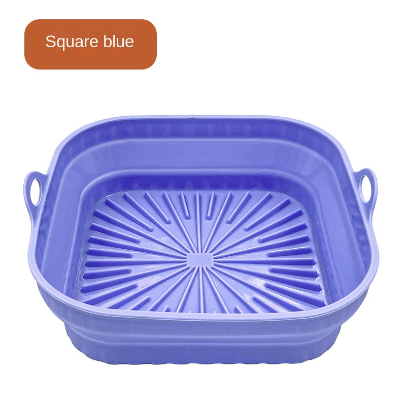 Assiette à frire carrée pliante bleue
