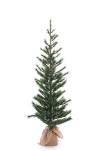 Standard Xmas <strong>Tree</strong> 60&quot; 130 Lights Christmas <strong>Tree</strong> Crafts 213 Tips Hot Needle Pine Christmas <strong>Tree</strong> With Burlap Half-Round Base - Product Image 2