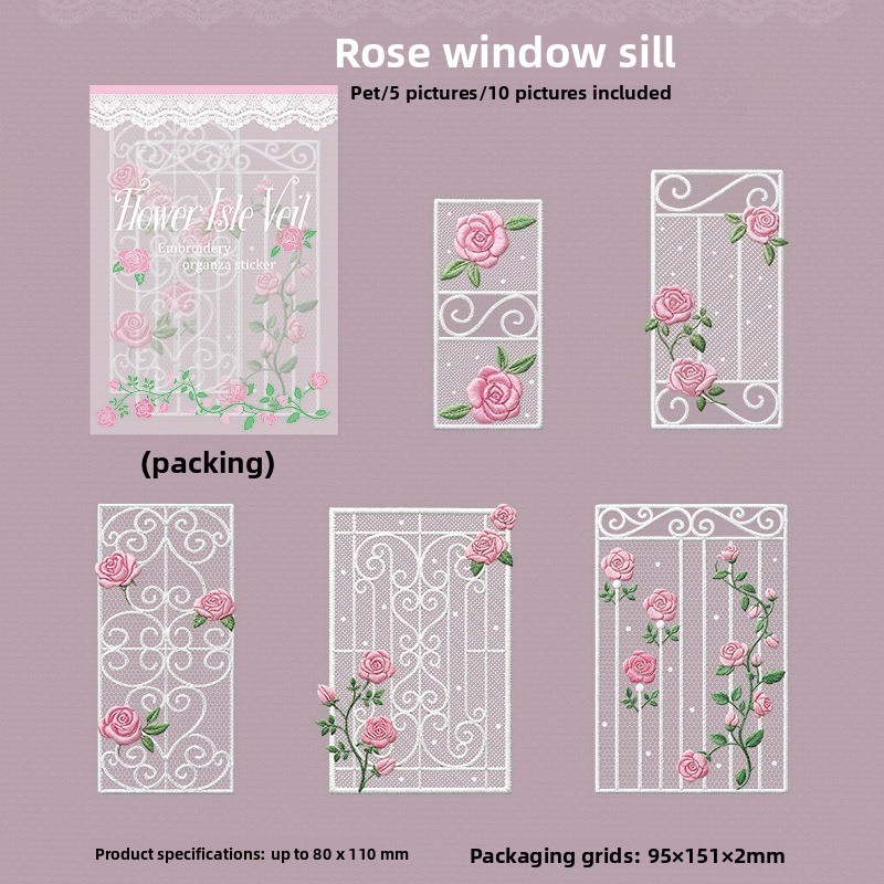 B Rose-Adorned Windowsill-pink