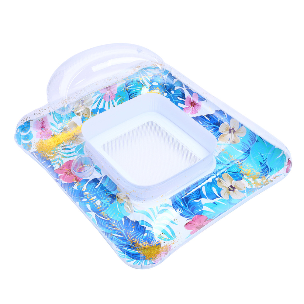 Caja color sillón reclinable con respaldo estilo tropical de lentejuelas