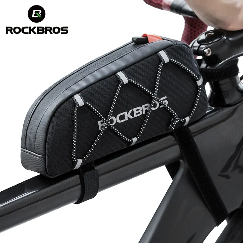 ROCKBROS bisiklet çanta su itici yansıtıcı ön üst çerçeve tüp çanta büyük kapasiteli Ultralight bisiklet çantaları