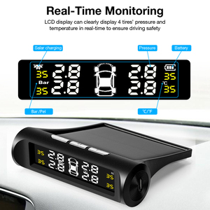 Car TPMS Tire Pressure Monitoring <strong>System</strong> Solar Charging HD Digital LCD <strong>Display</strong> Auto Alarms Wireless External <strong>Sensors</strong> TPMS - Product Image 4