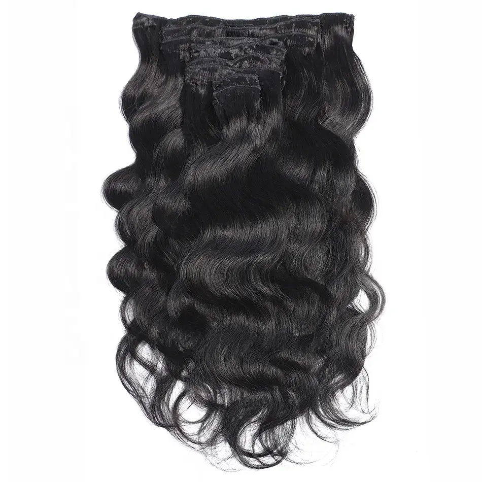 Highknight bán buôn vô hình Remy clip trong phần mở rộng tóc tự nhiên Brazil Trinh Nữ tóc con người cơ thể sóng liền mạch clip trong tóc E