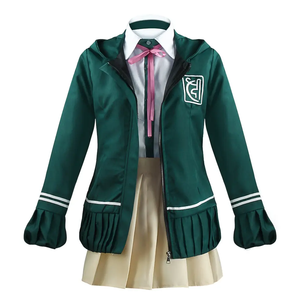 Vendita calda studenti delle scuole uniforme giacca a maniche lunghe gonna corta gonna Loli Anime Danganronpa Nanami ChiaKi Costume Cosplay