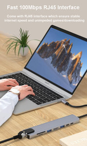 8合1 C型适配器扩展坞usb-c集线器4K 30hz转换器以太网3.0 USB C 8合1集线器USB站扩展坞 - Product Image 4