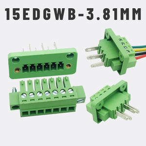 Bloque de terminales enchufable de pared pasante 15EDGWB + 15EDGKM-3.81mm con conector de panel fijo con brida línea de fila arco 2CDGB - Product Image 5