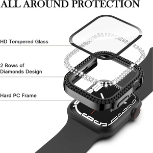 Tampon kapak temperli cam filmi Apple için elmas koruyucu kılıf kapakları İzle 8 45mm 7 6 Se 40/44mm 41mm IWatch serisi 8 5 4 3 - Product Image 3