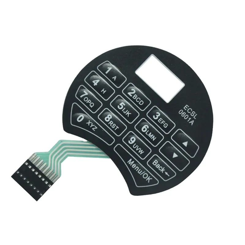 Custom silver flex digital lock safes poly dome membrane keypad switch