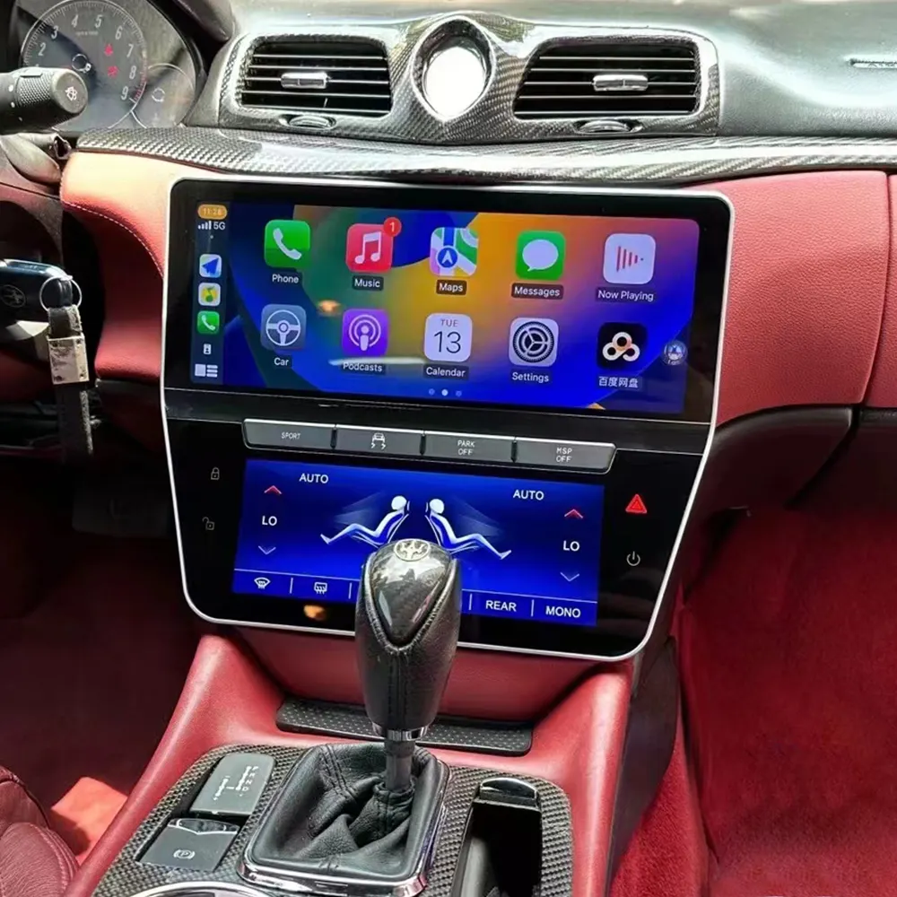 12.3 Inch + 8.9 Inch AC Bảng Điều Chỉnh Android 12.0 Tự Động Stereo Cho Maserati Gt/Gc Gran Turismo Xe GPS Navigation Đầu Đài Phát Thanh Apple Carplay