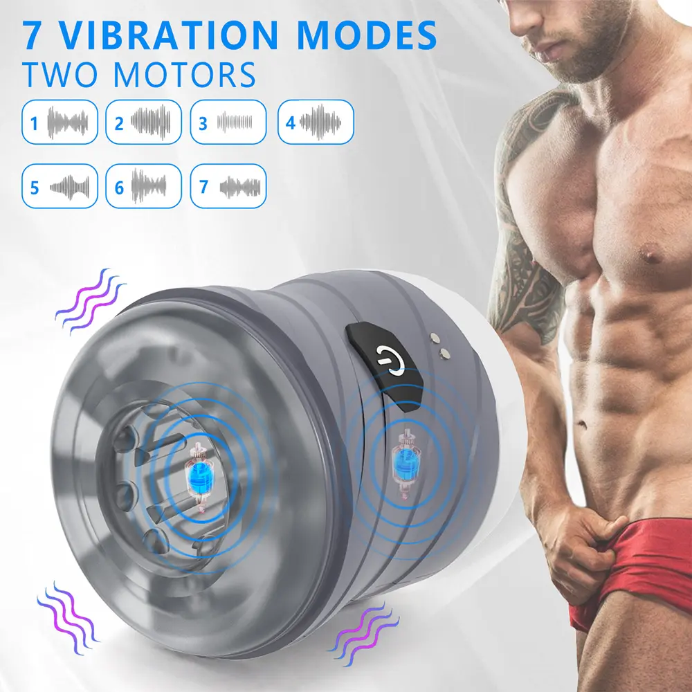 Dispositivo vibrador con carga magnética USB para masturbación de niños, Juguetes sexuales de masaje masculino, con 7 modos de velocidades