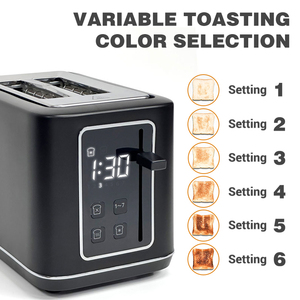 Smart LED Display 2 Slice Toaster Automatisch 7 Browning-Einstellungen Brot Toaster mit Countdown-Funktion - Product Image 6