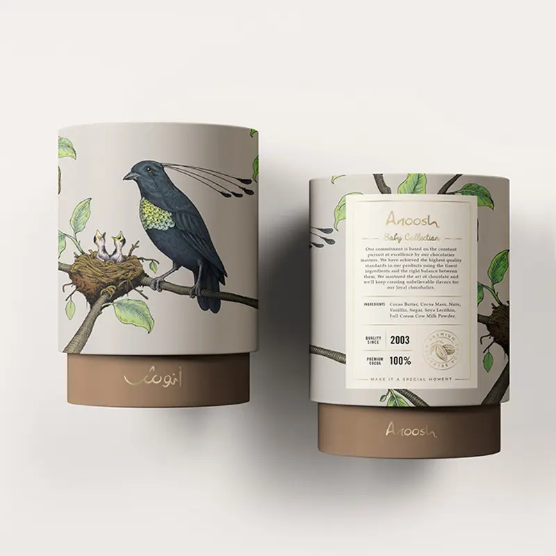 Biologisch abbaubare Teebeutel zylinder verpackung Runde Pappdosen Recyceltes Tee papier rohr für Lebensmittel Kaffee