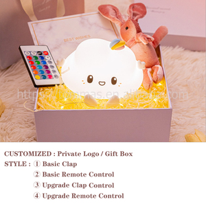 工厂批发最新多彩的云硅胶LED充电夜灯台灯卧室光线For Kids支持自定义 - Product Image 2
