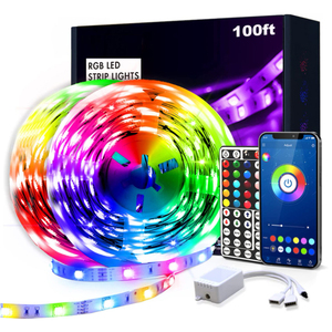 RGBアプリ制御のBluetoothLedライトストリップ同期と音楽の色を変える寝室用LEDライト - Product Image 1
