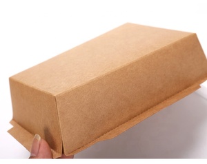 Yeni tasarım PET kapaklı kraft kağit kutu dikdörtgen tek kullanımlık gıda kağıt kap - Product Image 6