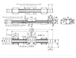 Módulo de riel de guía de actuador lineal accionado por correa Cnc de alta velocidad, rieles de guía lineales para máquina Cnc, Tobogán eléctrico