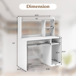 Деревянный компьютерный стол с клавиатурой - Product Image 4