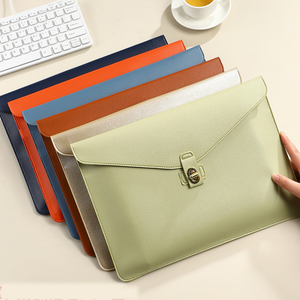 <span class=keywords><strong>A4</strong></span> Formaat Papier Bestand Waterbestendig Ins Bestand Map Pu Lederen Map Gepersonaliseerde Logo Office Soft Document Houder - Product Image 2