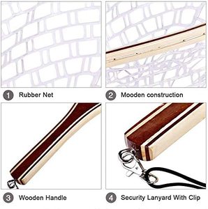 Fly Fishing Landing <span class=keywords><strong>Net</strong></span> bắt và phát hành cá hồi <span class=keywords><strong>Net</strong></span> khung hợp kim nhôm với cao su mềm lưới - Product Image 4