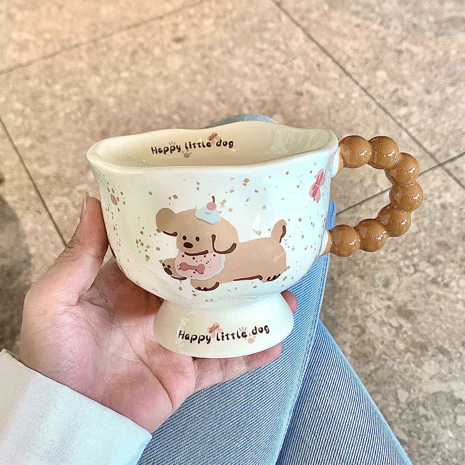 Bavoir rose simple tasse