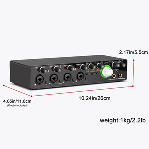 MD44 Professional 4 <strong>Input</strong> and 1 <strong>Output</strong> 24Bit 192Hkz Mini <strong>Usb</strong> <strong>Audio</strong> Interface 4 Channel <strong>USB</strong> Sound Card for Live Recording