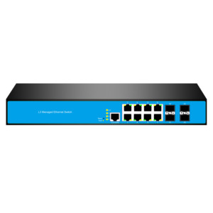 CF FIBERLINK 12-Port 8/PoE 4/10G SFP L3 yönetilen ağ anahtarı 128Gbps kapasite QoS SNMP VLAN endüstriyel kullanım için fonksiyonlar - Product Image 1
