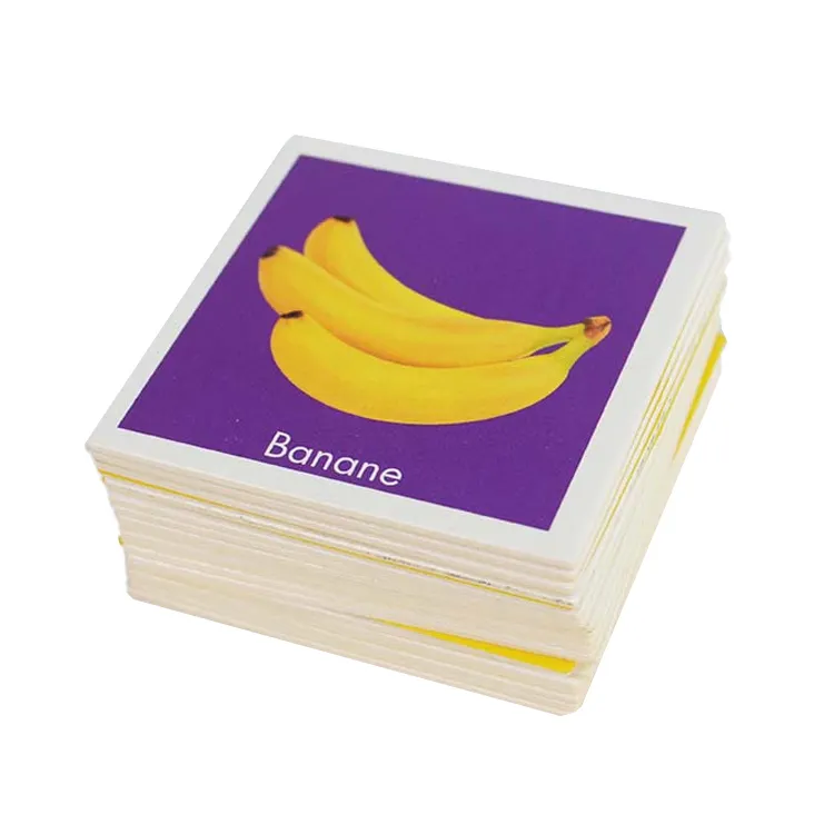 الفاخرة الملونة المطبوعة التعليمية بطاقات فلاش مع صندوق