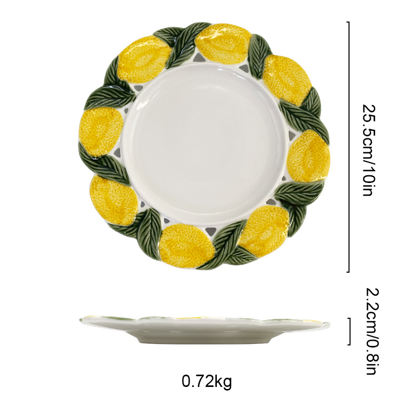 Yellow 10-inch lemon plate with hollow out