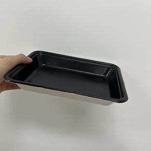 Tùy Chỉnh Màu Đen Dùng Một Lần Phân Hủy Sinh Học Bã Vía Thịt Bột Giấy Khay Chân Không Con Dấu Thực Phẩm <span class=keywords><strong>Mockup</strong></span> Thiết Kế Với Lớp Phủ Cán Phim - Product Image 3