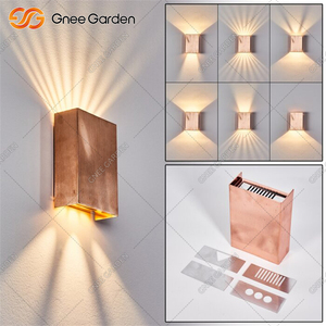 Quảng trường tự nhiên Đèn tường với corten khung thép cho nội thất trang trí nội thất trong wabi Sabi phong cách - Product Image 6