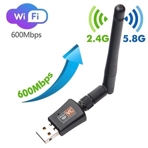 Dual Band 600Mbps USB <strong>Wifi</strong> Adapter 2.4GHz 5GHz <strong>WiFi</strong> with Antenna PC Mini <strong>Computer</strong> <strong>Network</strong> Card Receiver