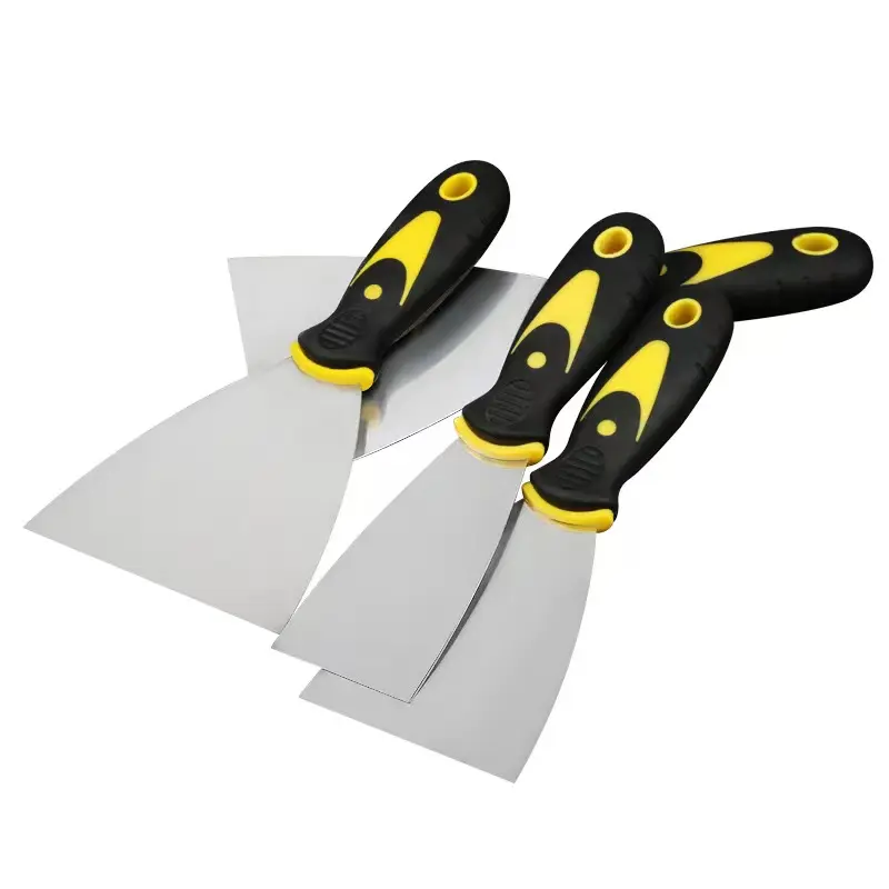 TPR Solvent Resistant Blade Tempered and Polished Putty Knife Painting Scraper with Plasti Handle, Carbon Steel Putty Knife