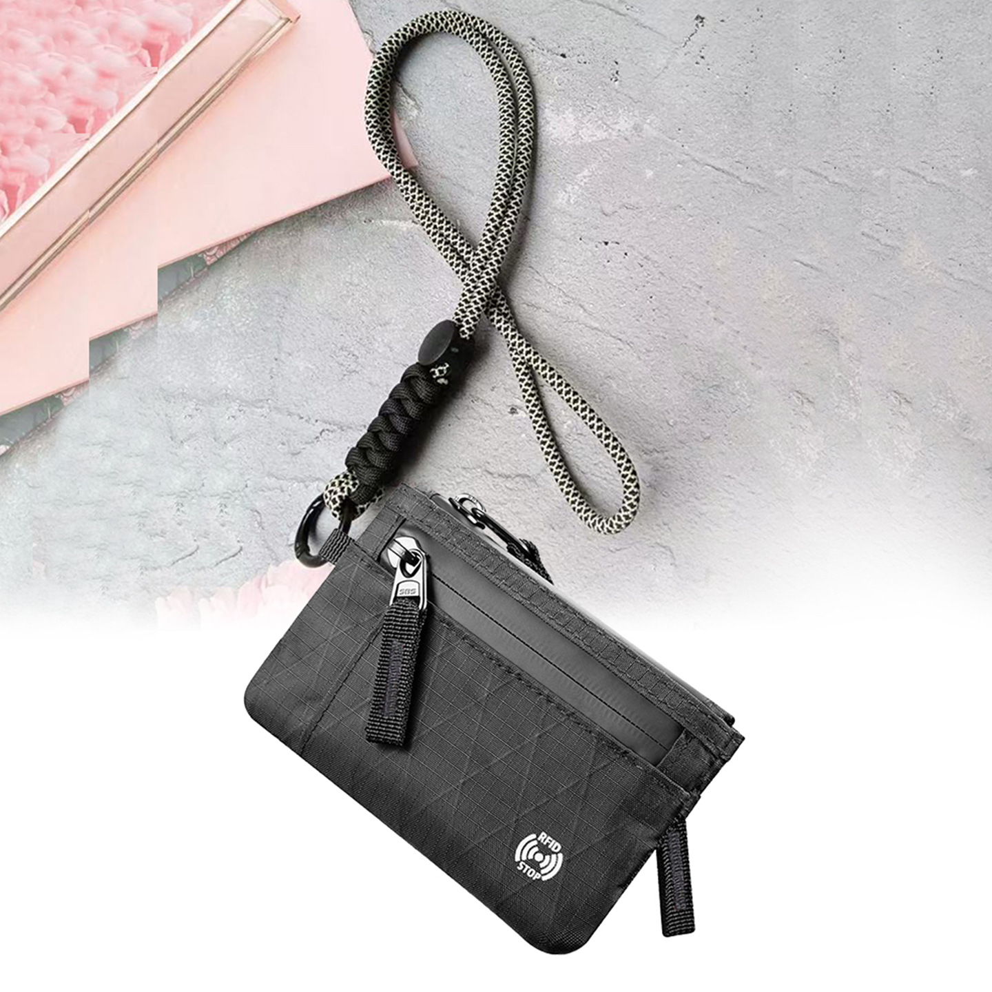 Black-black zipper with lanyard-xpac