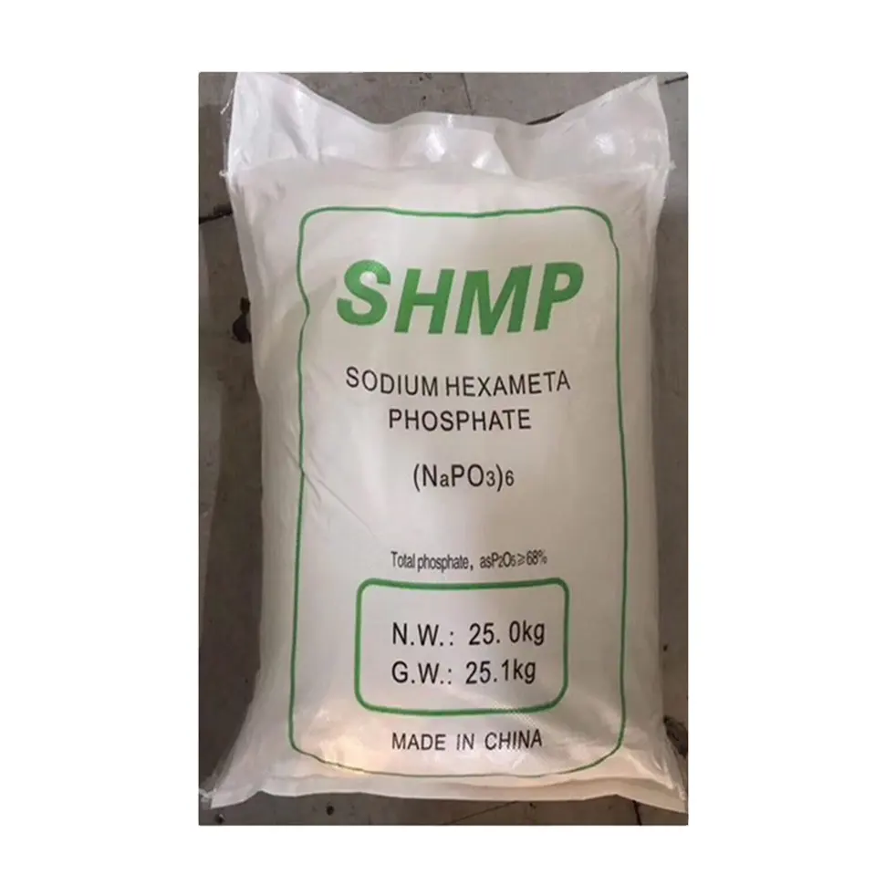 Meilleur prix de haute qualité alimentaire Tech Grade (SHMP) 68% sac en papier blanc Min Agent dispersant hexamétaphosphate de sodium